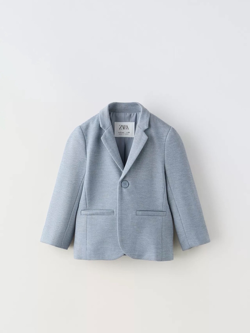 Zara Light Blue Single-Button Kids Blazer